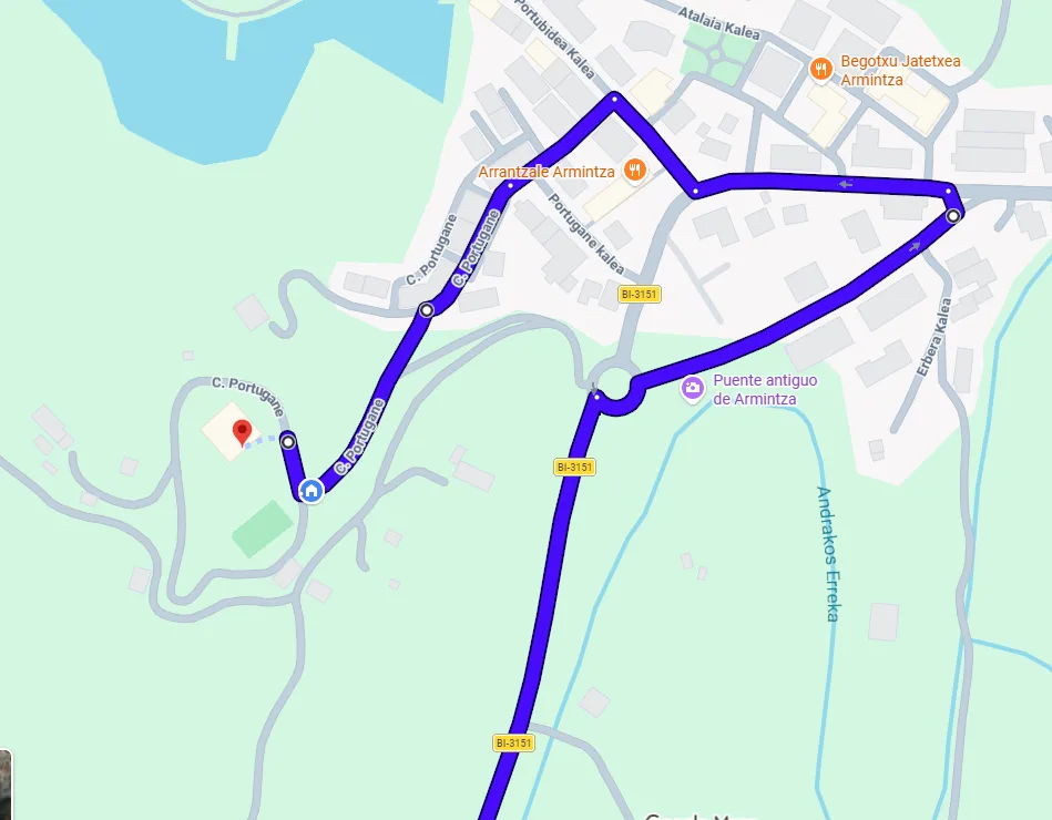 Directions to the hotel on Google Maps