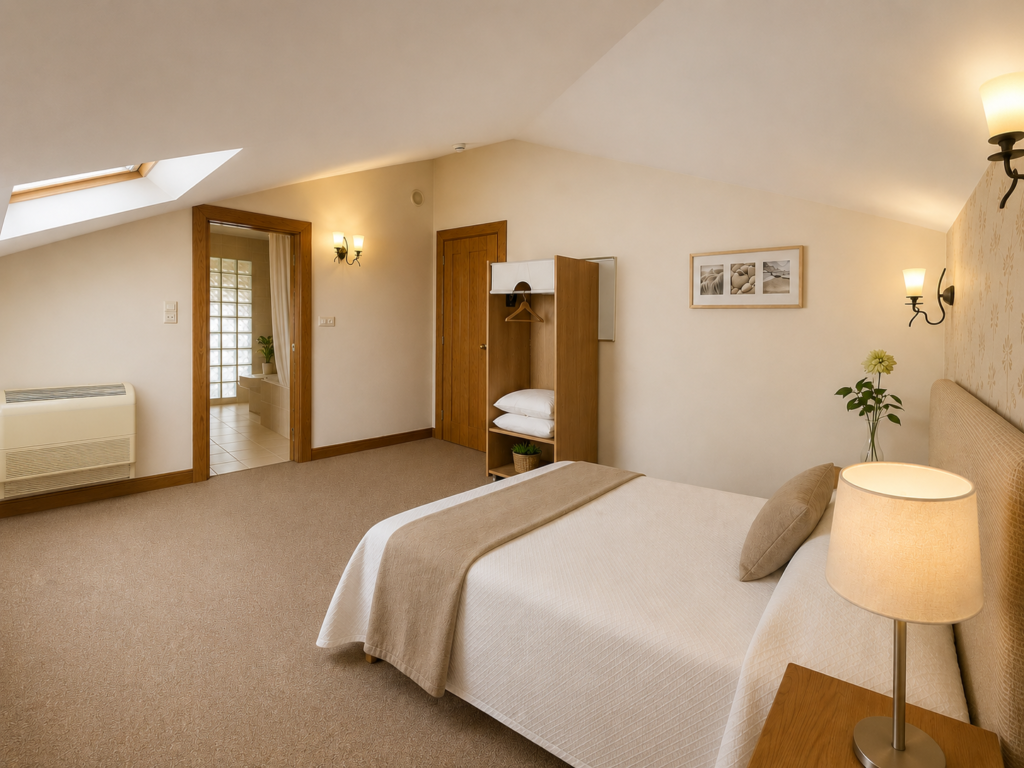 Ejemplo de habitación Twin mar con terraza privad